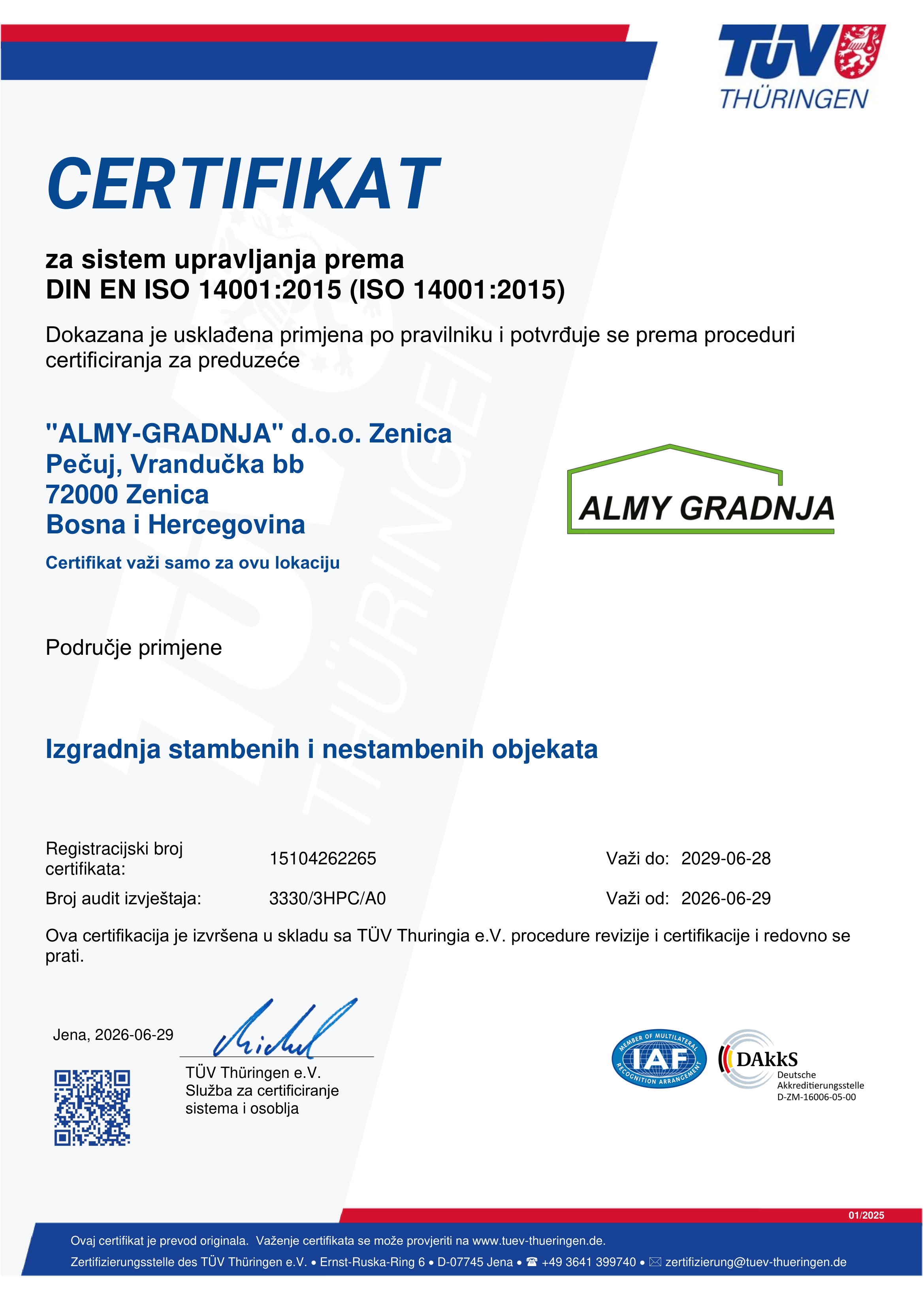 ISO 14001:2015 (Bosanski)