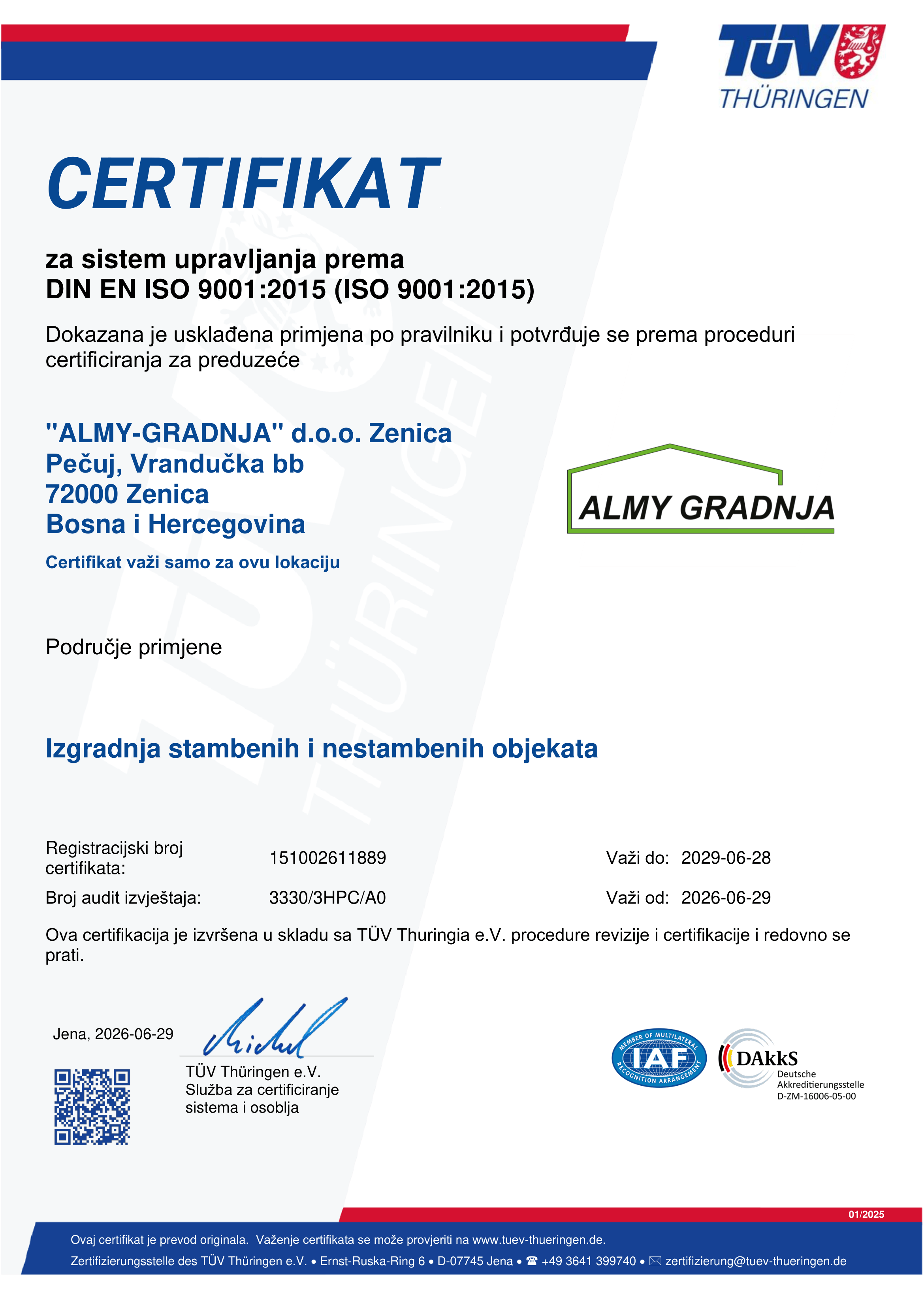 ISO 9001:2015 (Bosanski)